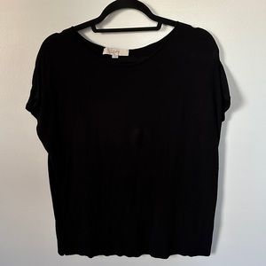 LOFT black medium short sleeve nicer thicker fabric shirt
